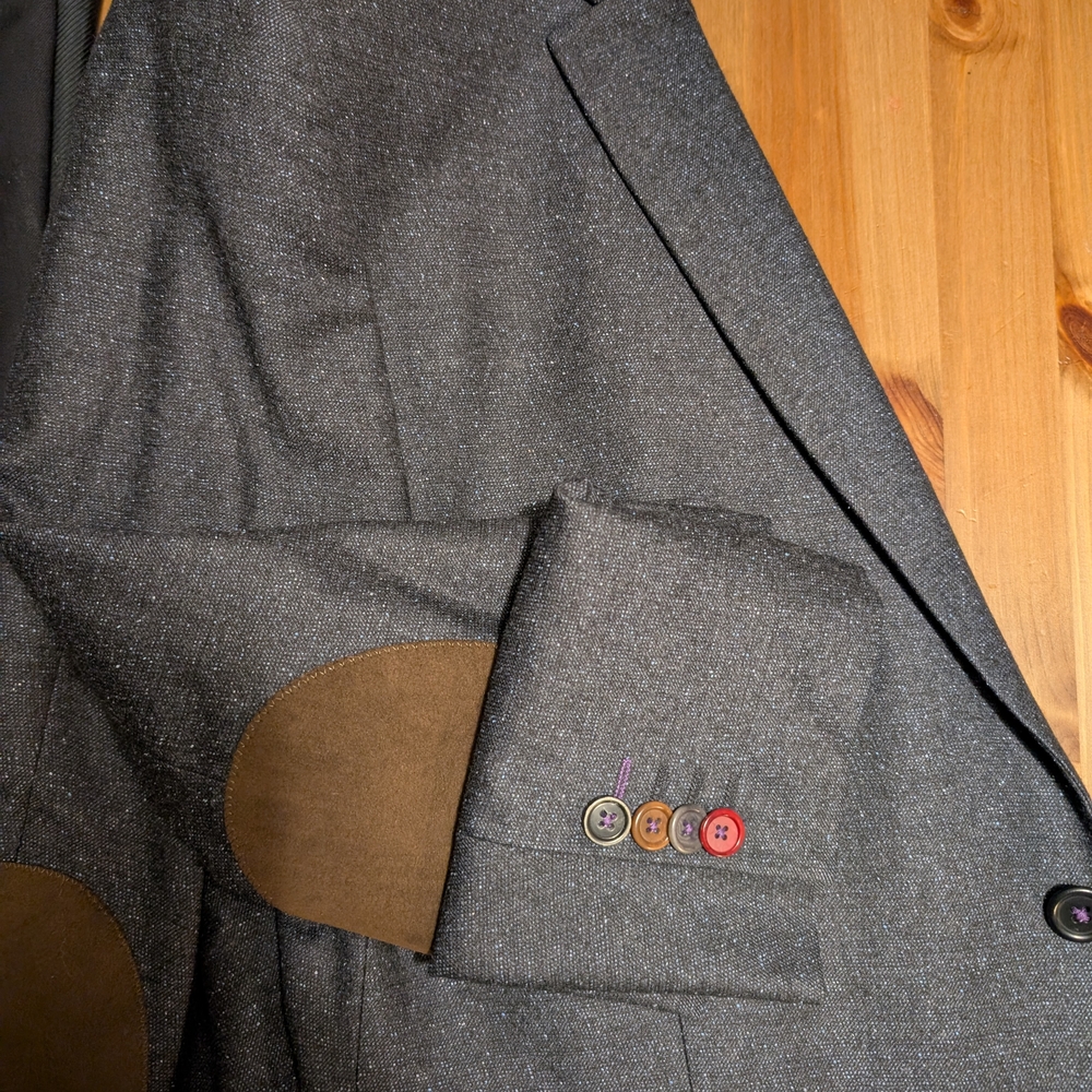 SAND Gray and Brown Sport Coat with Classic Woven Texture